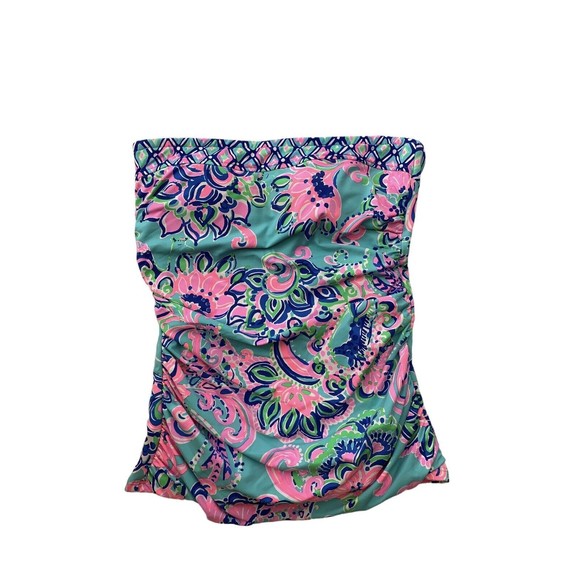 New LILLY PULITZER 0 JUSTINA TANKINI BLUE HORIZON JUNGLE SUNRISE - Picture 6 of 11